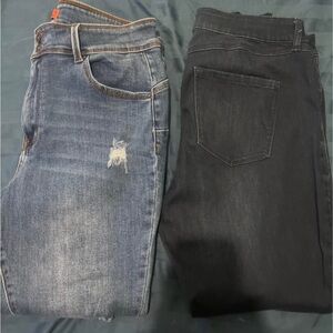Wax Jean Women's High Rise Blue and Black Jeans